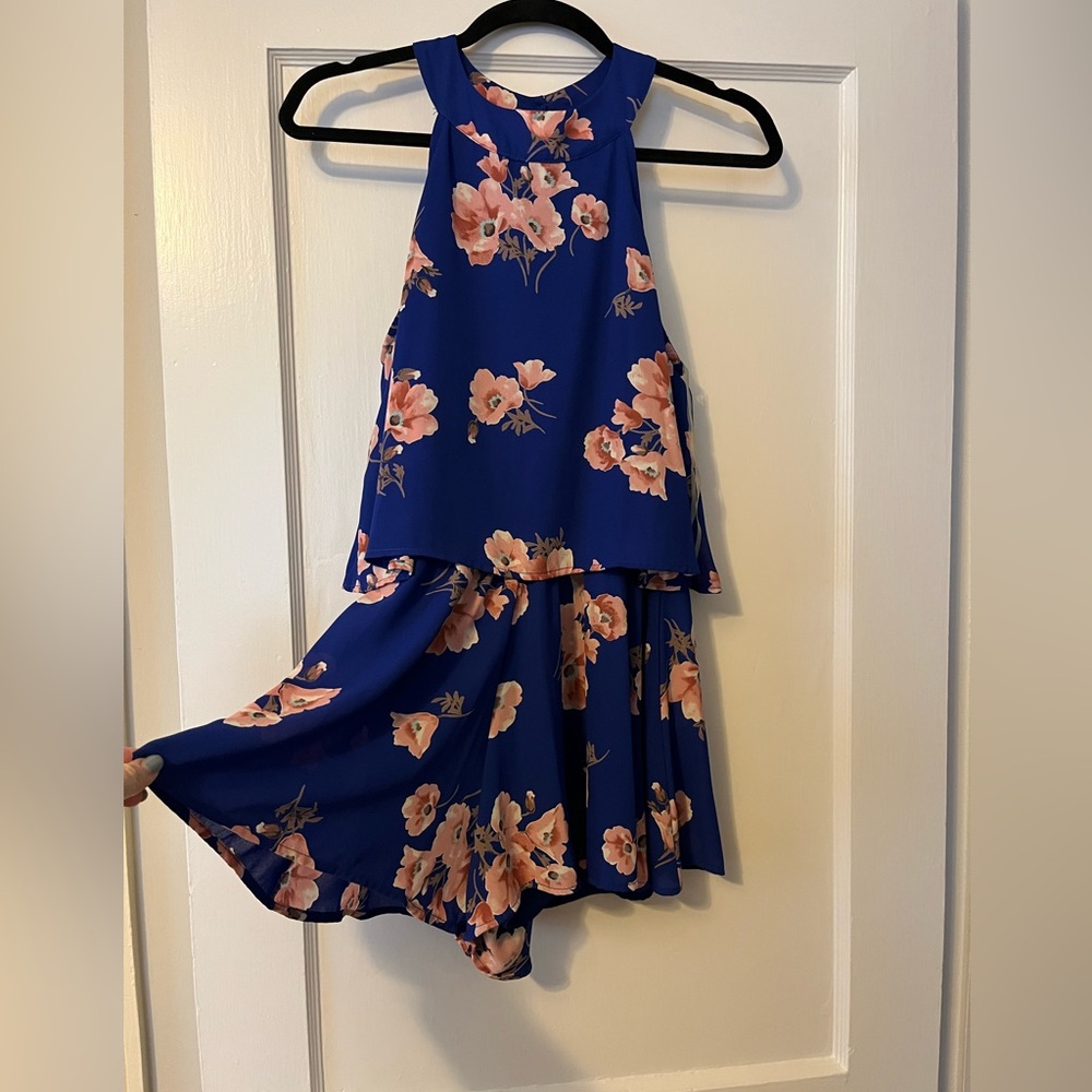 Blue floral romper (medium)